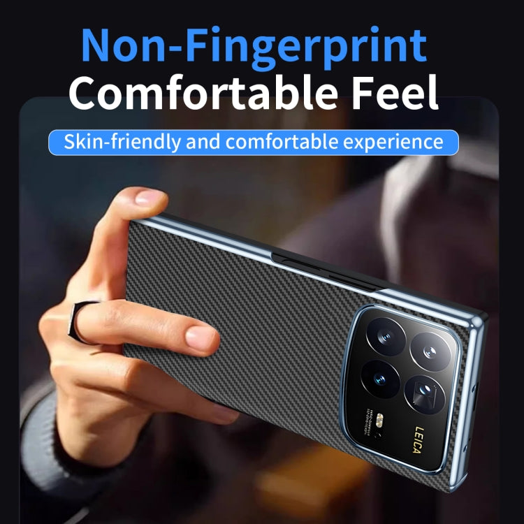 For Xiaomi MIX Fold 4 Electroplated Carbon Fiber Pattern Folding Phone Case with Hinge