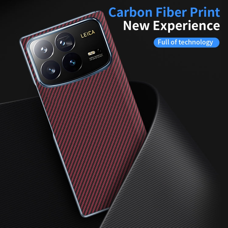 For Xiaomi MIX Fold 4 Electroplated Carbon Fiber Pattern Folding Phone Case with Hinge