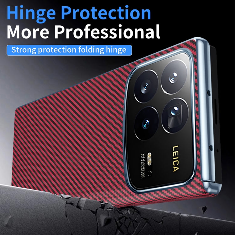 For Xiaomi MIX Fold 4 Electroplated Carbon Fiber Pattern Folding Phone Case with Hinge