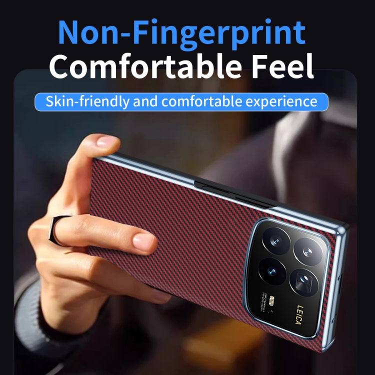 For Xiaomi MIX Fold 4 Electroplated Carbon Fiber Pattern Folding Phone Case with Hinge
