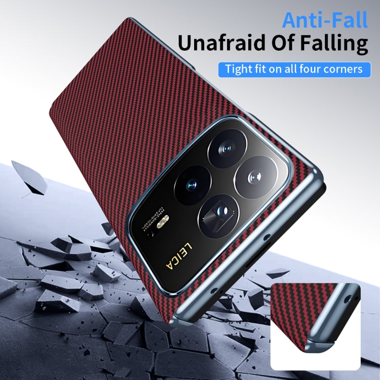 For Xiaomi MIX Fold 4 Electroplated Carbon Fiber Pattern Folding Phone Case with Hinge