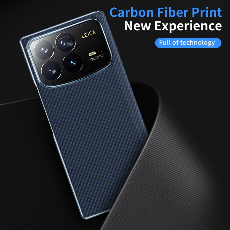 For Xiaomi MIX Fold 4 Electroplated Carbon Fiber Pattern Folding Phone Case with Hinge