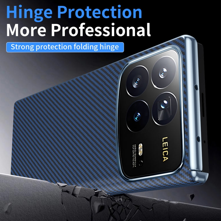 For Xiaomi MIX Fold 4 Electroplated Carbon Fiber Pattern Folding Phone Case with Hinge