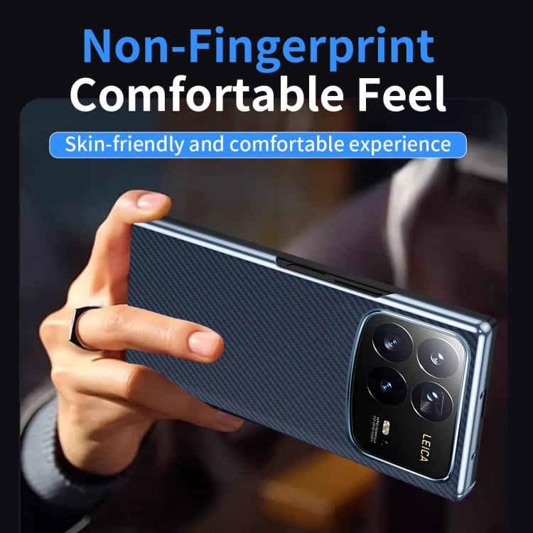 For Xiaomi MIX Fold 4 Electroplated Carbon Fiber Pattern Folding Phone Case with Hinge