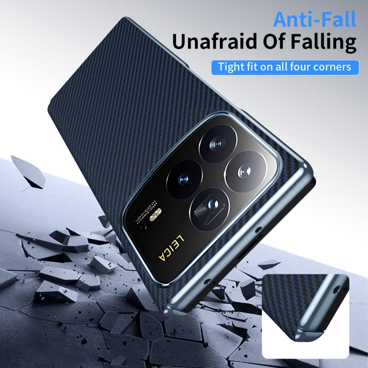 For Xiaomi MIX Fold 4 Electroplated Carbon Fiber Pattern Folding Phone Case with Hinge