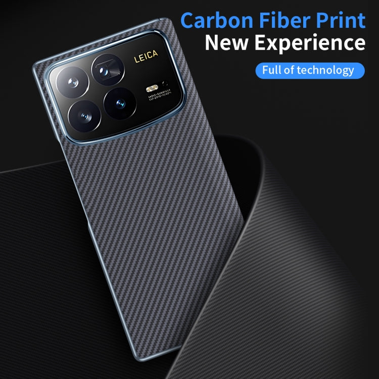 For Xiaomi MIX Fold 4 Electroplated Carbon Fiber Pattern Folding Phone Case with Hinge