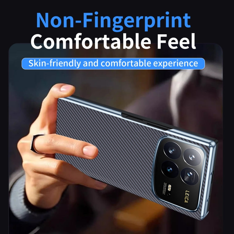 For Xiaomi MIX Fold 4 Electroplated Carbon Fiber Pattern Folding Phone Case with Hinge