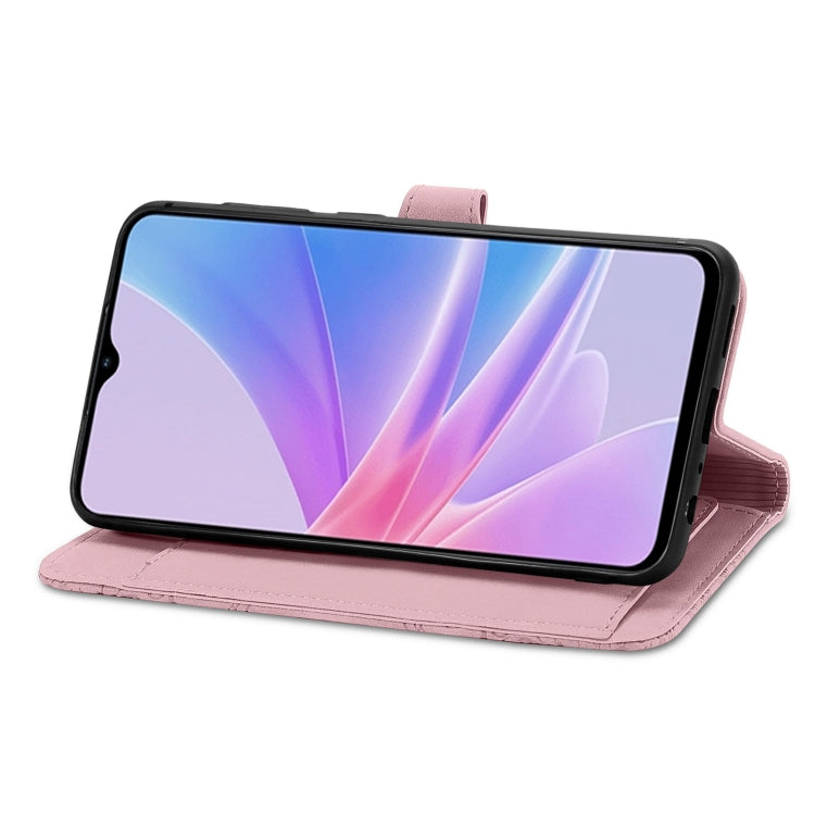 For OPPO A78 5G Embossed Flower Zipper Leather Phone Case