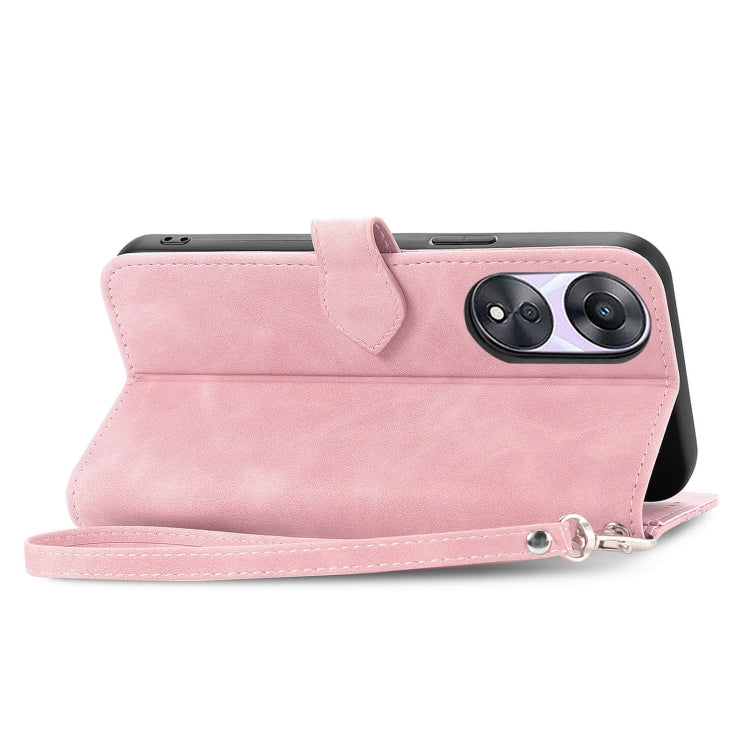 For OPPO A78 5G Embossed Flower Zipper Leather Phone Case