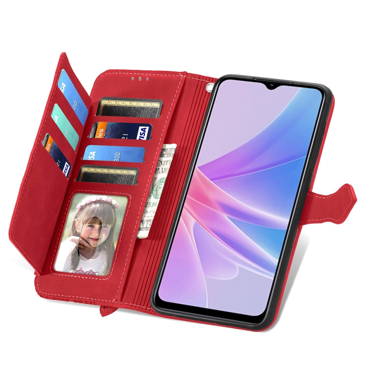 For OPPO A78 5G Embossed Flower Zipper Leather Phone Case