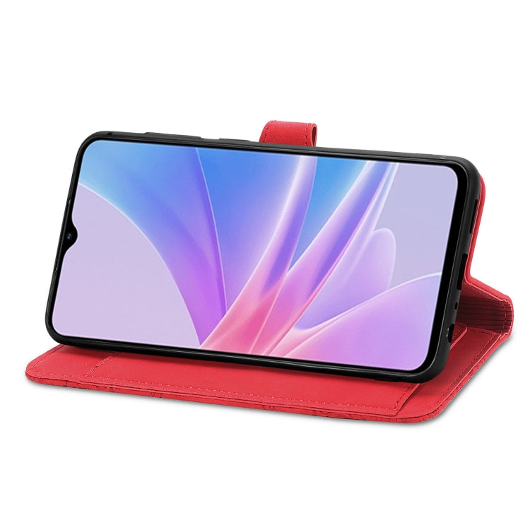 For OPPO A78 5G Embossed Flower Zipper Leather Phone Case