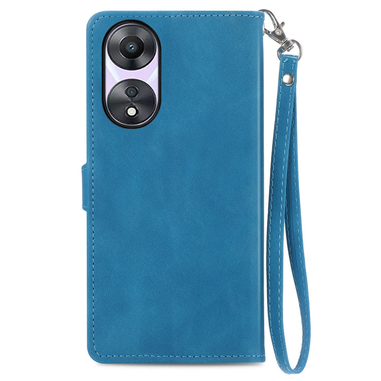 For OPPO A78 5G Embossed Flower Zipper Leather Phone Case