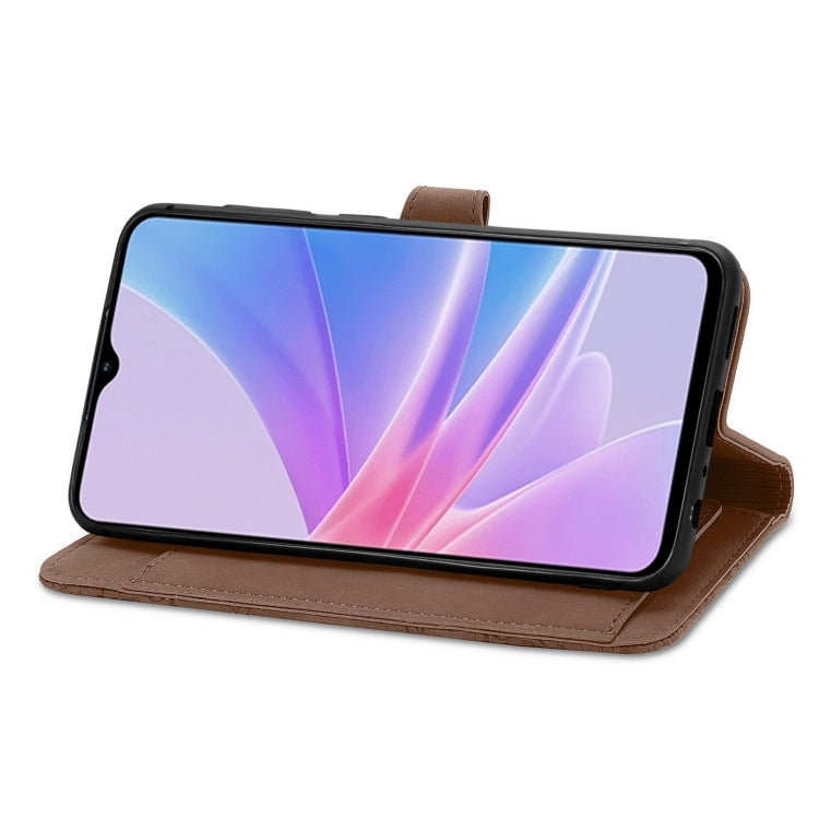 For OPPO A78 5G Embossed Flower Zipper Leather Phone Case