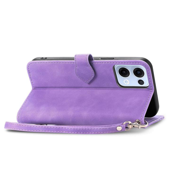 For OPPO Reno13 Embossed Flower Zipper Leather Phone Case