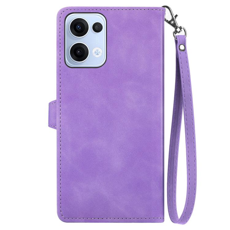 For OPPO Reno13 Pro Embossed Flower Zipper Leather Phone Case