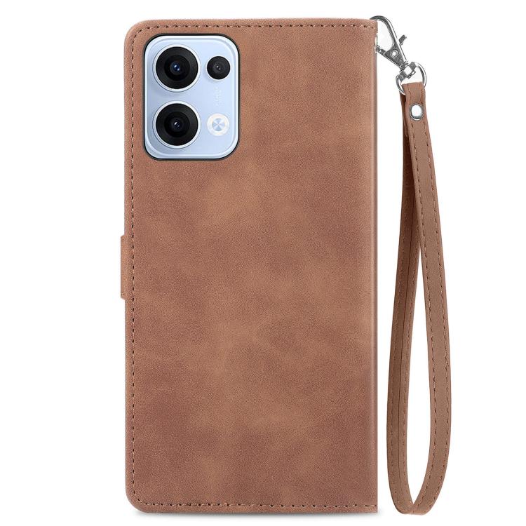 For OPPO Reno13 Pro Embossed Flower Zipper Leather Phone Case
