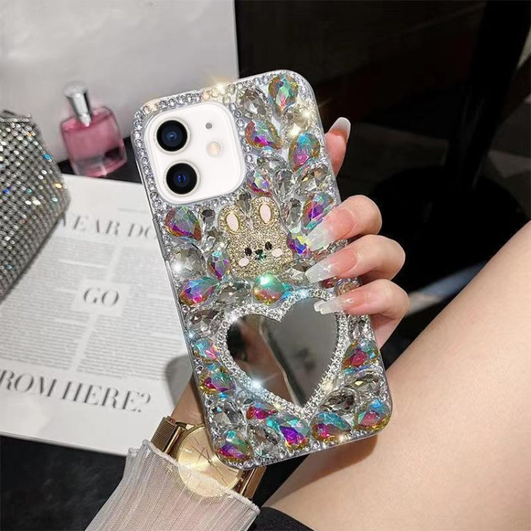 For iPhone 11 Diamond Mirror Rabbit Handmade PC Phone Case