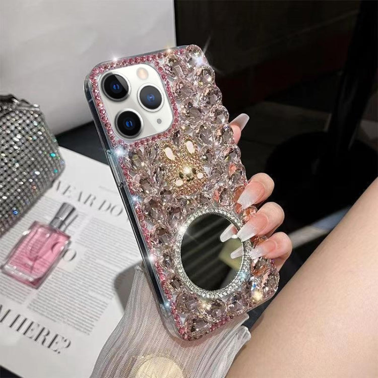 For iPhone 11 Pro Diamond Mirror Rabbit Handmade PC Phone Case