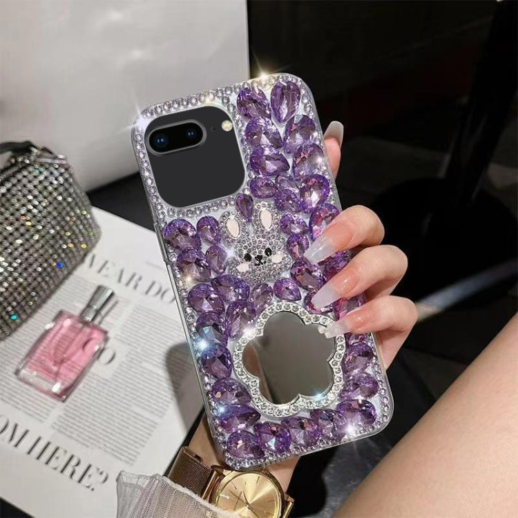 For iPhone 7 Plus / 8 Plus Diamond Mirror Rabbit Handmade PC Phone Case