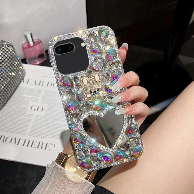 For iPhone 7 Plus / 8 Plus Diamond Mirror Rabbit Handmade PC Phone Case