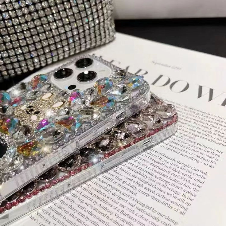For iPhone 12 mini Diamond Mirror Rabbit Handmade PC Phone Case