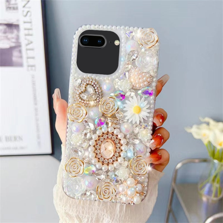 For iPhone 7 Plus / 8 Plus Diamond Inlaid Rose PC Phone Case