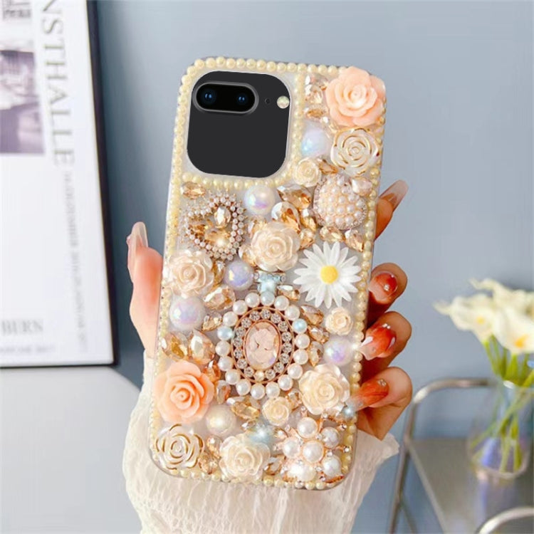 For iPhone 7 Plus / 8 Plus Diamond Inlaid Rose PC Phone Case