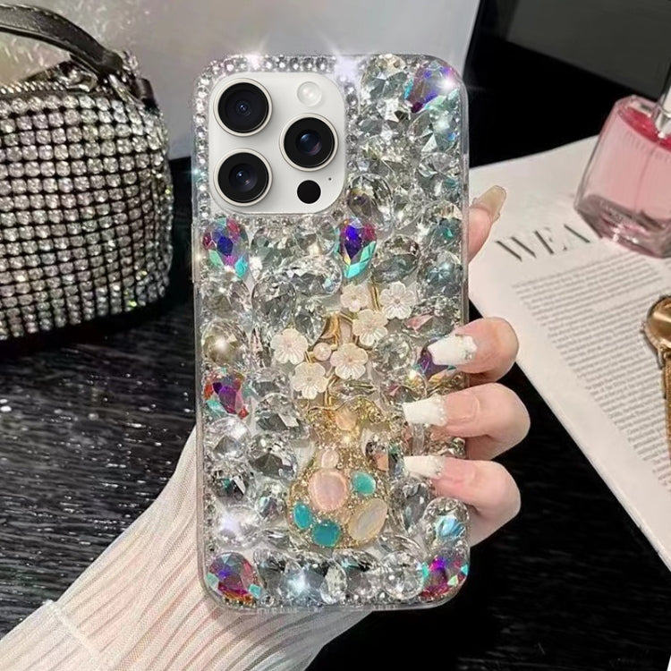 For iPhone 12 Pro Max Plum Blossom Handmade Diamond Inlay PC Phone Case