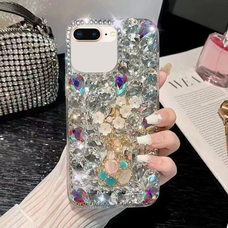 For iPhone 7 Plus / 8 Plus Plum Blossom Handmade Diamond Inlay PC Phone Case