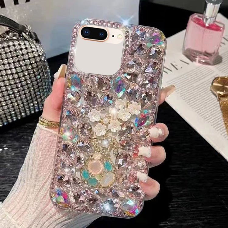 For iPhone 7 Plus / 8 Plus Plum Blossom Handmade Diamond Inlay PC Phone Case