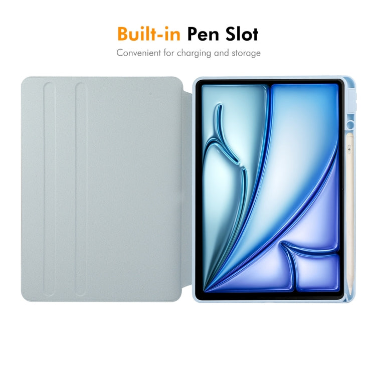 For iPad Air 11 2026 / 2025 / 2024 ENKAY 360 Rotation PMMA Leather Smart Tablet Case with Pen Slot
