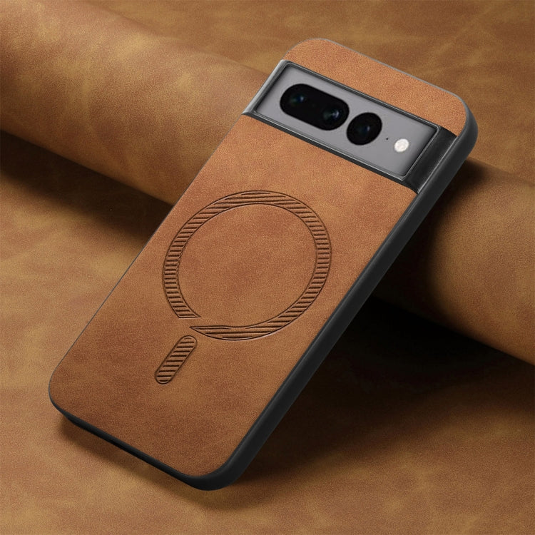 For Google Pixel 7 Pro Retro Magsafe Magnetic PU Back Cover Phone Case