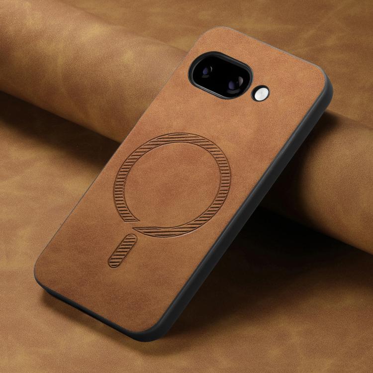For Google Pixel 9a Retro Magsafe Magnetic PU Back Cover Phone Case