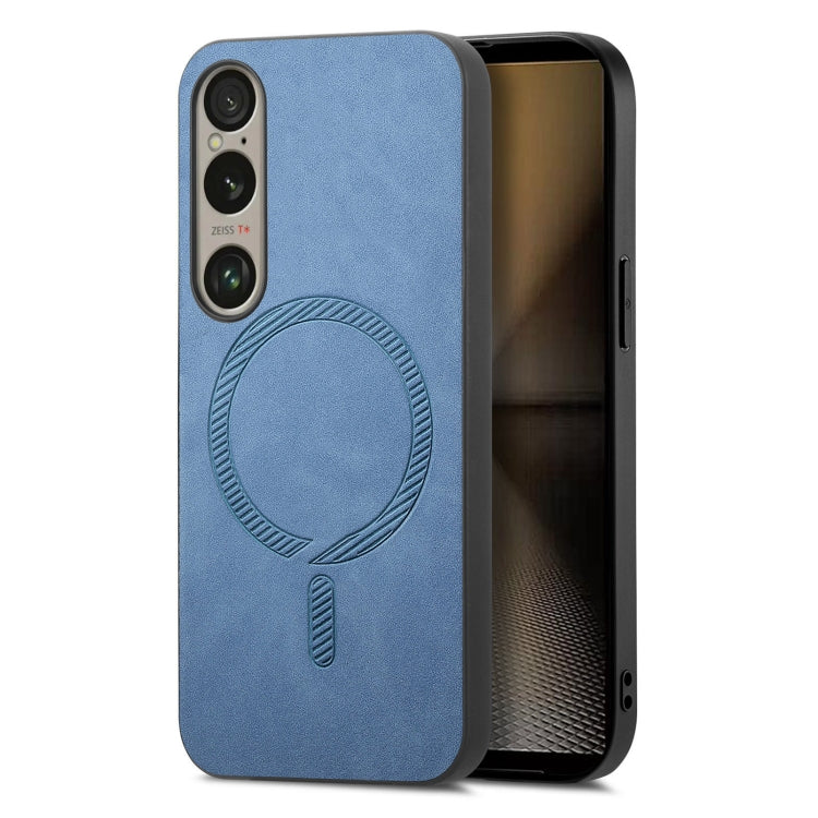 For Sony Xperia 5 V Retro Magsafe Magnetic PU Back Cover Phone Case