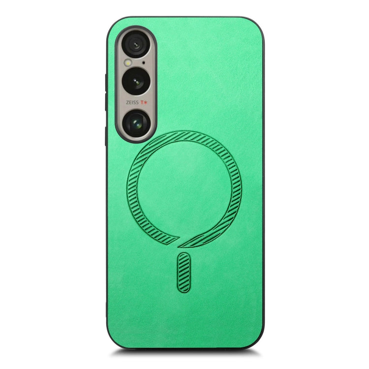 For Sony Xperia 5 V Retro Magsafe Magnetic PU Back Cover Phone Case