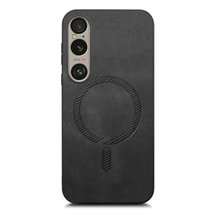 For Sony Xperia 5 V Retro Magsafe Magnetic PU Back Cover Phone Case
