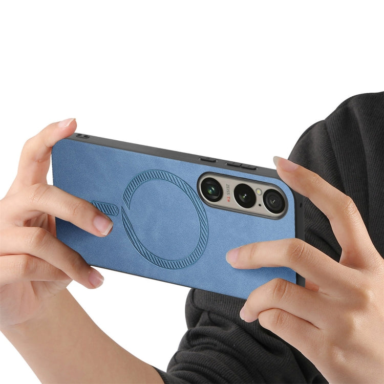 For Sony Xperia 1 V Retro Magsafe Magnetic PU Back Cover Phone Case