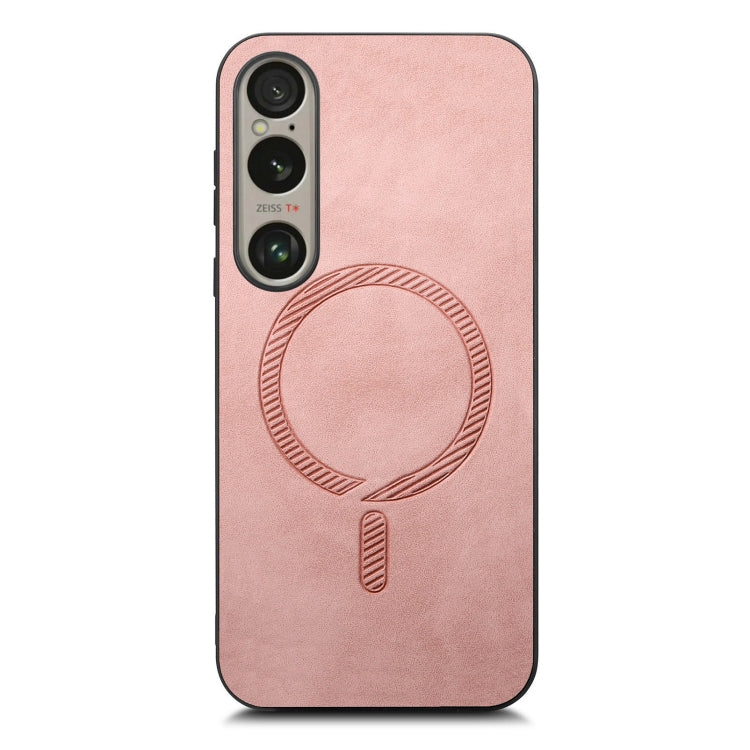 For Sony Xperia 1 V Retro Magsafe Magnetic PU Back Cover Phone Case