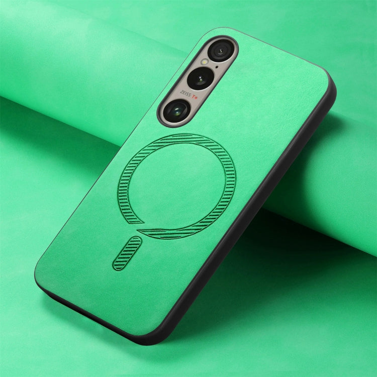 For Sony Xperia 1 V Retro Magsafe Magnetic PU Back Cover Phone Case