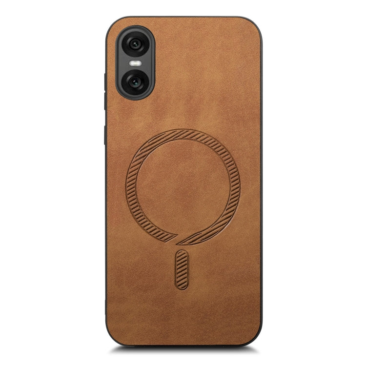 For Sony Xperia 10 V Retro Magsafe Magnetic PU Back Cover Phone Case