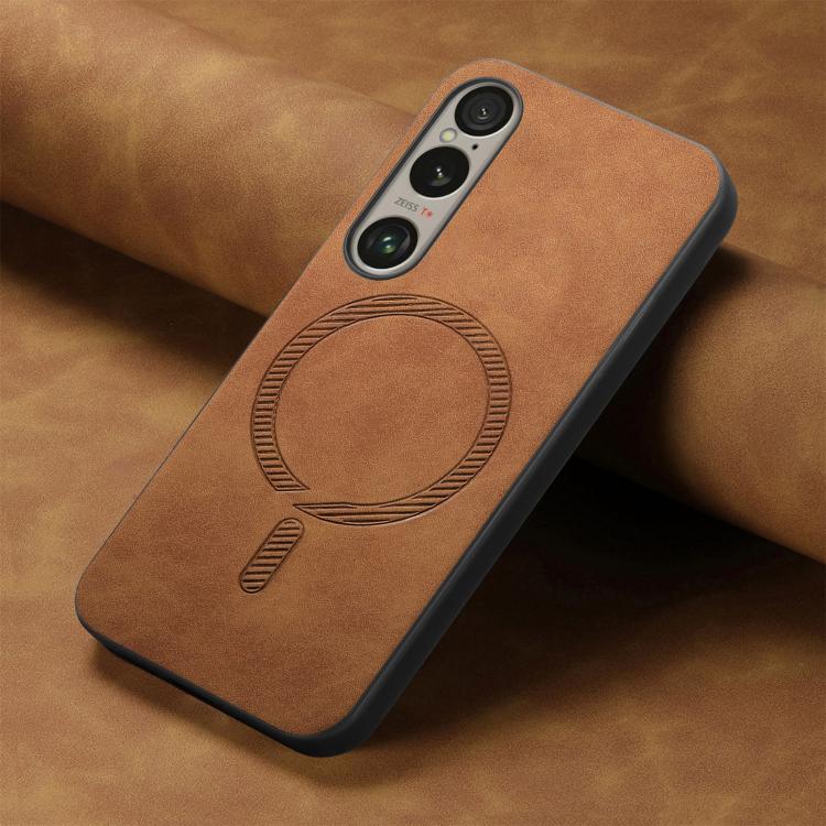 For Sony Xperia 1 VI Retro Magsafe Magnetic PU Back Cover Phone Case