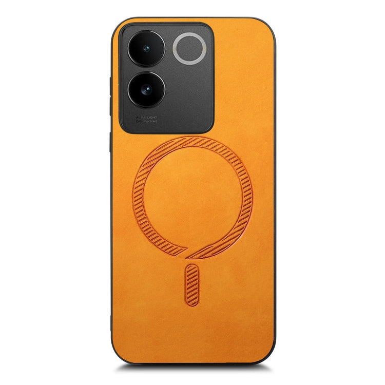 For vivo S17e Retro Magsafe Magnetic PU Back Cover Phone Case