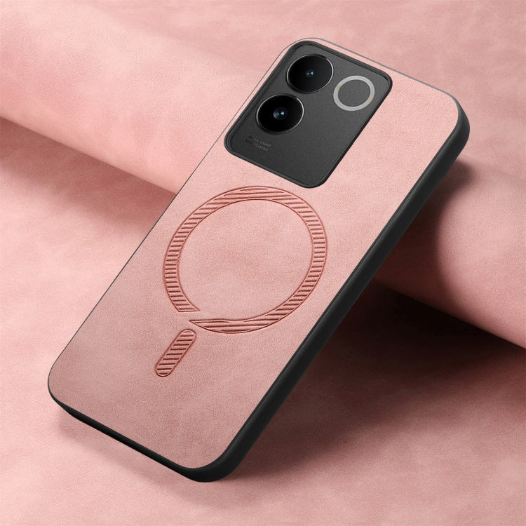 For vivo S17e Retro Magsafe Magnetic PU Back Cover Phone Case