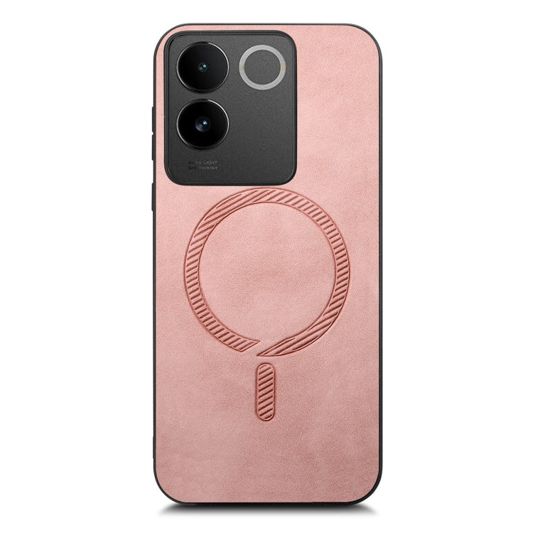For vivo S17e Retro Magsafe Magnetic PU Back Cover Phone Case