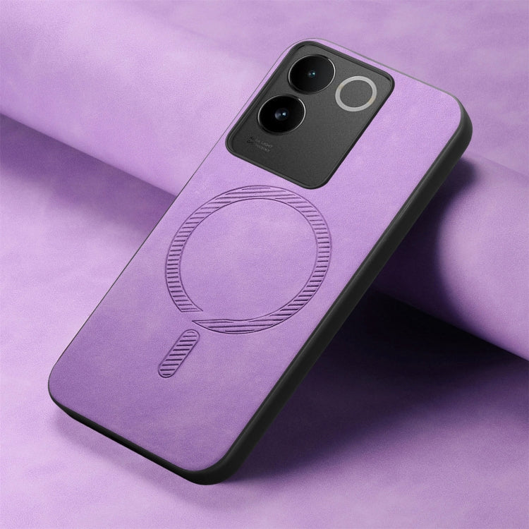 For vivo S17e Retro Magsafe Magnetic PU Back Cover Phone Case