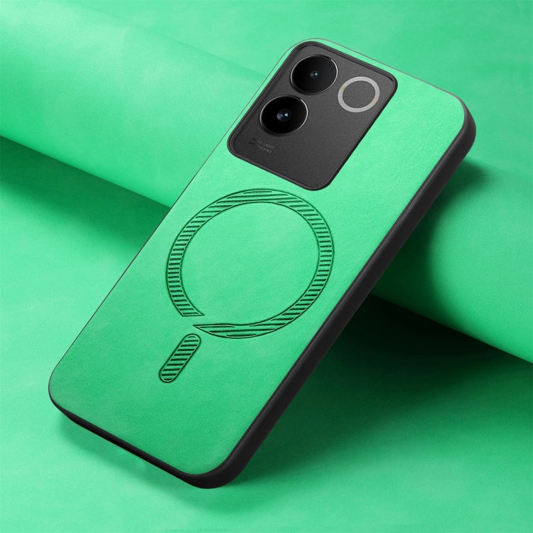For vivo S17e Retro Magsafe Magnetic PU Back Cover Phone Case
