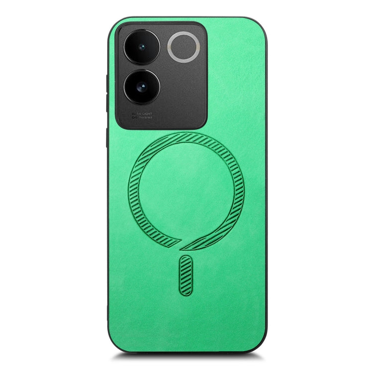 For vivo S17e Retro Magsafe Magnetic PU Back Cover Phone Case
