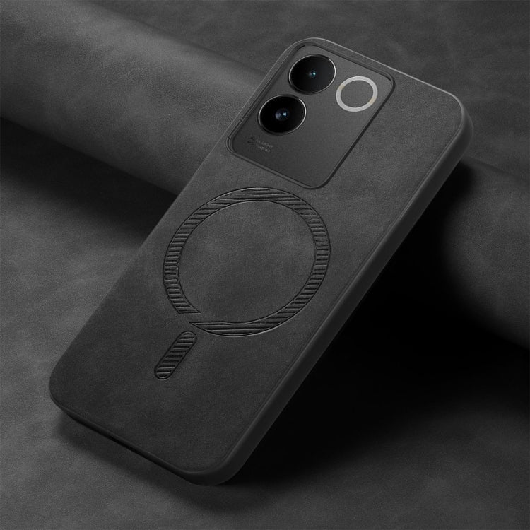 For vivo S17e Retro Magsafe Magnetic PU Back Cover Phone Case