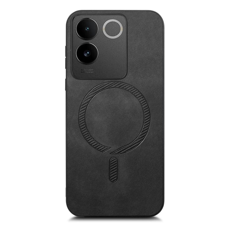 For vivo S17e Retro Magsafe Magnetic PU Back Cover Phone Case