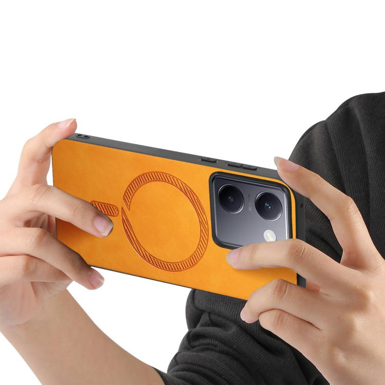 For vivo S20 Retro Magsafe Magnetic PU Back Cover Phone Case